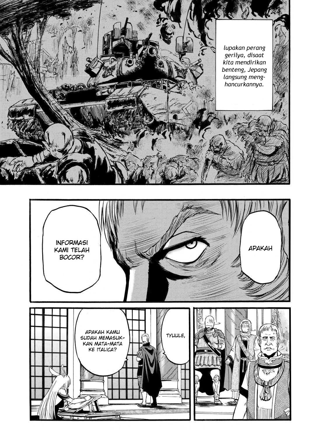 Gate – Jietai Kare no Chi nite Kaku Tatakeri Chapter 96 Gambar 23